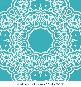 vector illustration. pattern with floral mandala, decorative border. design for print fabric, super fantastic bandana.