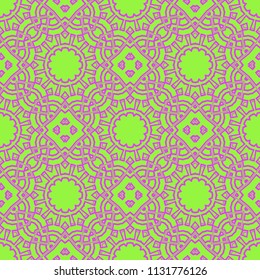 vector illustration. pattern with floral mandala, decorative border. design for print fabric, super bandana.