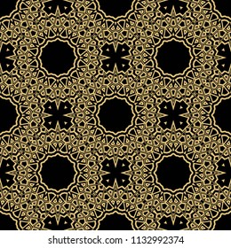 vector illustration. pattern with floral mandala, decorative border. design for print fabric, super bandana.