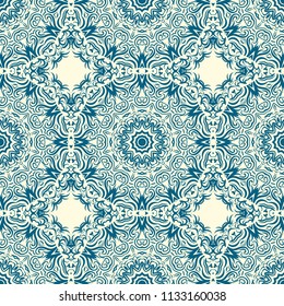 vector illustration. pattern with floral mandala, decorative border. design for print fabric, super oracul bandana.