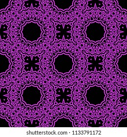 vector illustration. pattern with floral mandala, decorative border. design for print fabric, super bandana.