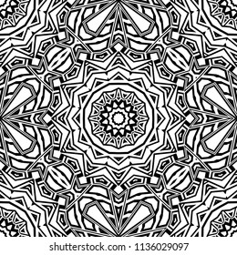 vector illustration. pattern with floral mandala, decorative border. design for print fabric, super fantastic bandana.