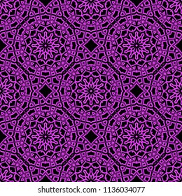 vector illustration. pattern with floral mandala, decorative border. design for print fabric, super bandana.