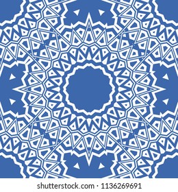 vector illustration. pattern with floral mandala, decorative border. design for print fabric, super fantastic bandana.