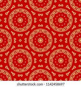 vector illustration. pattern with floral mandala, decorative border. design for print fabric, super bandana.