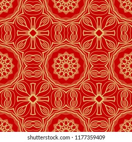 vector illustration. pattern with floral ornament, decorative border. design for print fabric, super fantastic bandana