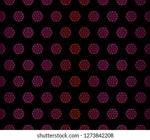 Vector Illustration. Pattern With Floral Ornament, Decorative Border. Design For Print Fabric. Dark purple color.