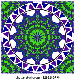 vector illustration. pattern with floral ornament, decorative border. design for print fabric, super fantastic bandana
