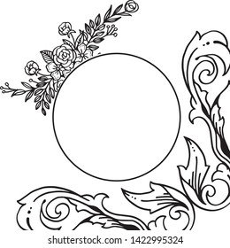 Vector illustration pattern flower frame with style modern