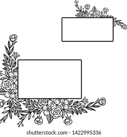 Vector illustration pattern flower frame with style modern
