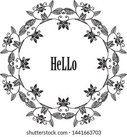 Vector illustration pattern flower frame for invitation card hello