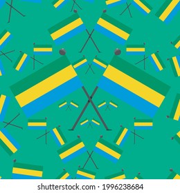 Vector Illustration of Pattern Gabon Flags and Green Colors Background