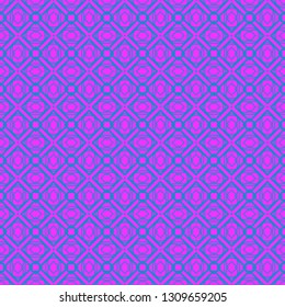 Vector Illustration. Pattern With Geometric Ornament, Decorative Border. Design For Print Fabric. Purple blue color.