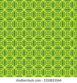 Vector Illustration. Pattern With geometric Ornament, Decorative Border. Design For Print Fabric. Paper For Scrapbook. Green yellow color.