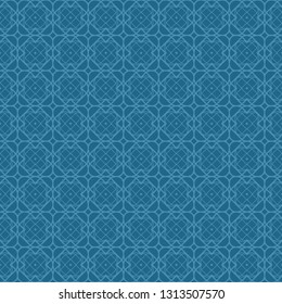 Vector Illustration. Pattern With Geometric Ornament, Decorative Border. Design For Print Fabric. Paper For Scrapbook. Blue color.