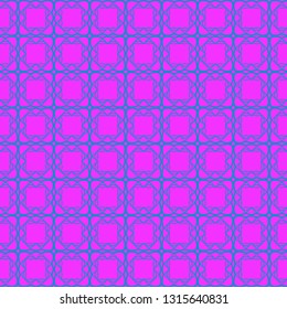 Vector Illustration. Pattern With Geometric Ornament, Decorative Border. Design For Print Fabric. Purple blue color.