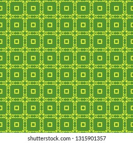 Vector Illustration. Pattern With geometric Ornament, Decorative Border. Design For Print Fabric. Paper For Scrapbook. Green yellow color.