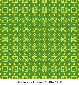 Vector Illustration. Pattern With geometric Ornament, Decorative Border. Design For Print Fabric. Paper For Scrapbook. Green yellow color.