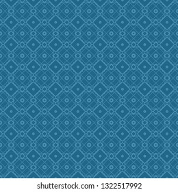 Vector Illustration. Pattern With Geometric Ornament, Decorative Border. Design For Print Fabric. Paper For Scrapbook. Blue color.