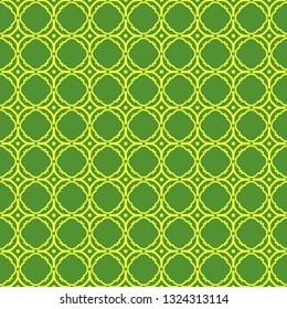 Vector Illustration. Pattern With geometric Ornament, Decorative Border. Design For Print Fabric. Paper For Scrapbook. Green yellow color.