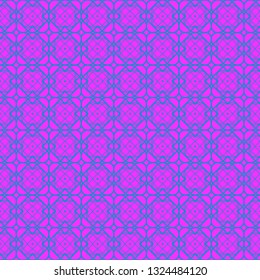 Vector Illustration. Pattern With Geometric Ornament, Decorative Border. Design For Print Fabric. Purple blue color.