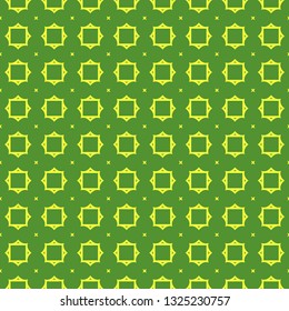 Vector Illustration. Pattern With geometric Ornament, Decorative Border. Design For Print Fabric. Paper For Scrapbook. Green yellow color.