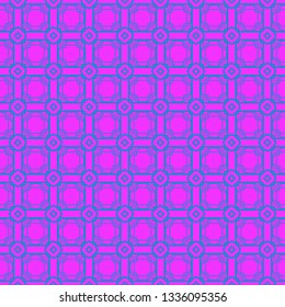 Vector Illustration. Pattern With Geometric Ornament, Decorative Border. Design For Print Fabric. Purple blue color.