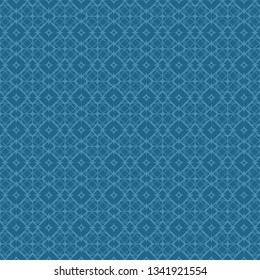 Vector Illustration. Pattern With Geometric Ornament, Decorative Border. Design For Print Fabric. Paper For Scrapbook. Blue color.