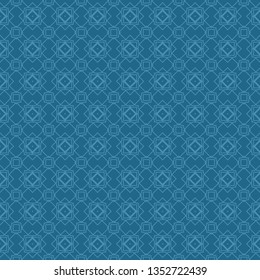 Vector Illustration. Pattern With Geometric Ornament, Decorative Border. Design For Print Fabric. Paper For Scrapbook. Blue color.