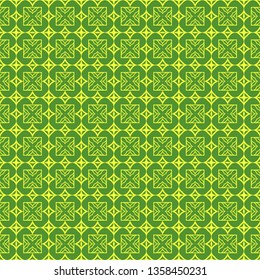 Vector Illustration. Pattern With geometric Ornament, Decorative Border. Design For Print Fabric. Paper For Scrapbook. Green yellow color.