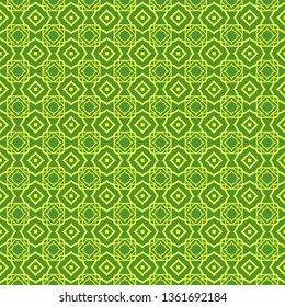 Vector Illustration. Pattern With geometric Ornament, Decorative Border. Design For Print Fabric. Paper For Scrapbook. Green yellow color.