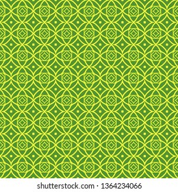 Vector Illustration. Pattern With geometric Ornament, Decorative Border. Design For Print Fabric. Paper For Scrapbook. Green yellow color.