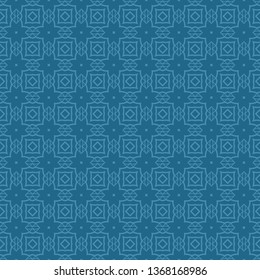 Vector Illustration. Pattern With Geometric Ornament, Decorative Border. Design For Print Fabric. Paper For Scrapbook. Blue color.