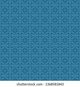 Vector Illustration. Pattern With Geometric Ornament, Decorative Border. Design For Print Fabric. Paper For Scrapbook. Blue color.