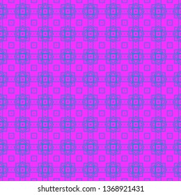 Vector Illustration. Pattern With Geometric Ornament, Decorative Border. Design For Print Fabric. Purple blue color.