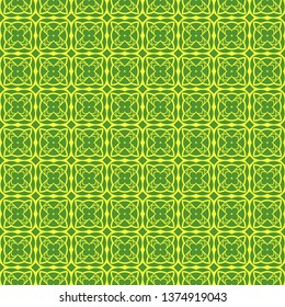 Vector Illustration. Pattern With geometric Ornament, Decorative Border. Design For Print Fabric. Paper For Scrapbook. Green yellow color.