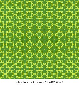 Vector Illustration. Pattern With geometric Ornament, Decorative Border. Design For Print Fabric. Paper For Scrapbook. Green yellow color.