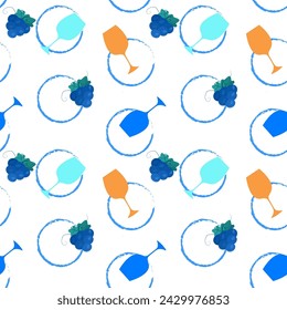 vector illustration pattern glass, grapes
