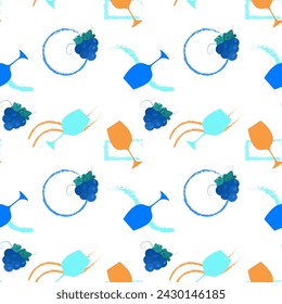 ilustración vectorial patrón de vidrio, uvas
