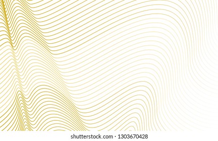 Vector Illustration of the pattern of golden lines on white background. EPS10.