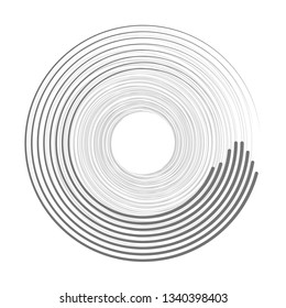 Vector illustration of the pattern of the gray circles geometric lines abstract background. EPS10.