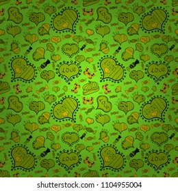 Vector illustration. Pattern houses. Illustration on brown, blue and yellow colors.
