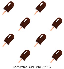 Vector illustration of a pattern with an image of chocolate ice cream