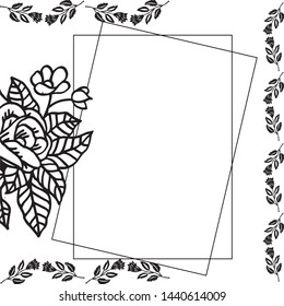Vector illustration pattern leaf wreath frames for decor of card