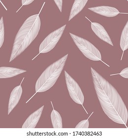 Vector illustration pattern of leaves in graphic style.