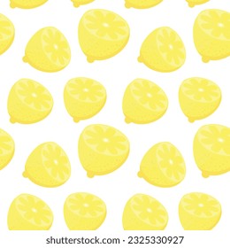 Vector illustration pattern of lemons. Citrus.