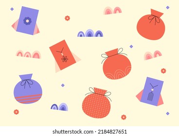 Vector illustration pattern of lucky pockets.