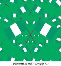 Vector Illustration of Pattern Nigeria Flags and Green Colors Background