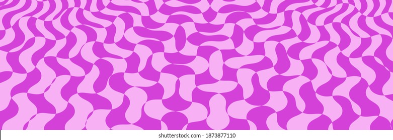 Vector illustration of pattern with optical illusion. Op art abstract background. Long horizontal banner.