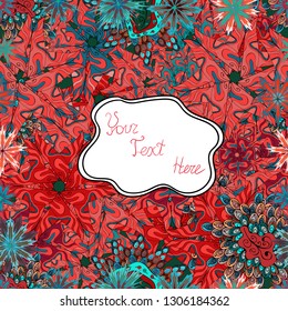 Vector illustration. Pattern orange, red and blue on colors. Abstract doodles pattern. Seamless Cute fabric pattern. - stock. It can be used on mug prints, baby apparels, wallpaper, wrapping boxes etc